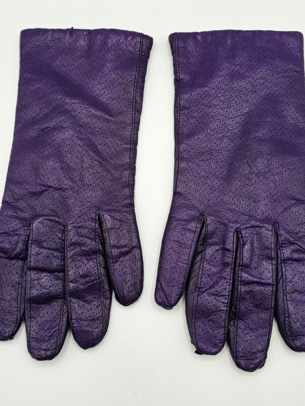 Gates Imipec Leather Amethyst Purple Ladies Gloves Size L 7 1/2 Vintage